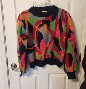 Farm Rio Multicolor Dance Knit Sweater Size M